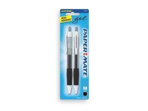 PAPER MATE 1746317 Retractable Gel Pen, Medium 0.7 mm, Black PK2 PAPER MATE 1746317 Retractable Gel Pen, Medium 0.7 mm, Black PK2
