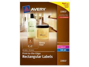 Avery 22822 Rectangle Easy Peel Labels, 2 x 3, Clear, 80-Pack Avery 22822 Rectangle Easy Peel Labels, 2 x 3, Clear, 80-Pack
