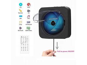 Wall CD DVD Player Portable Alice Dreams High Grade Boombox With Bluetooth,USB Port,1080P HDMI,FM Radio and AV Jack,Linked TV and Phone,Music DVD for Yoga,Unborn Bady,Party,Black Wall CD DVD Player Portable Alice Dreams High Grade Boombox With Bluetooth,USB Port,1080P HDMI,FM Radio and AV Jack,Linked TV and Phone,Music DVD for Yoga,Unborn Bady,Party,Black