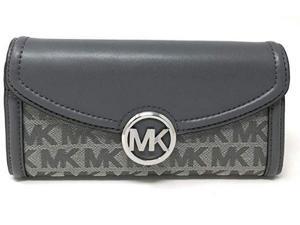 Michael Kors Fulton Signature Jacquard Large Flap Continental Wallet - Heather Grey 35F9SFTE3J-HGRYM Michael Kors Fulton Signature Jacquard Large Flap Continental Wallet - Heather Grey 35F9SFTE3J-HGRYM