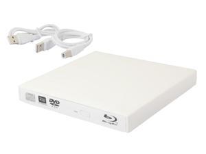 White Slim External USB Blu-Ray Player External USB DVD RW Laptop Burner Drive White Slim External USB Blu-Ray Player External USB DVD RW Laptop Burner Drive