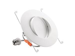 TORCHSTAR 13W 6in Retrofit LED Gimbal Downlight, 900lm,75W Eqv., Dimmable, Adjustable CRI90 Offwhite Recessed Ceiling Light, 5000K Daylight TORCHSTAR 13W 6in Retrofit LED Gimbal Downlight, 900lm,75W Eqv., Dimmable, Adjustable CRI90 Offwhite Recessed Ceiling Light, 5000K Daylight