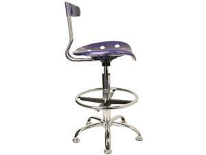 Vibrant Deep Blue and Chrome Drafting Stool with Tractor Seat Vibrant Deep Blue and Chrome Drafting Stool with Tractor Seat