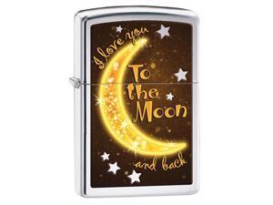 Zippo Love Moon, High Polish Chrome, Color Image Windproof Pocket Lighter 29059 Zippo Love Moon, High Polish Chrome, Color Image Windproof Pocket Lighter 29059