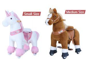 PonyCycle U Series Ride on Horse Toy Pink Unicorn Small Size for Age 3-5 and Brown Horse Medium Size for Age 4-8 PonyCycle U Series Ride on Horse Toy Pink Unicorn Small Size for Age 3-5 and Brown Horse Medium Size for Age 4-8