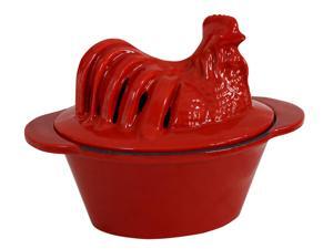 Chicken Steamer Red Enameled Porcelain Chicken Steamer Red Enameled Porcelain