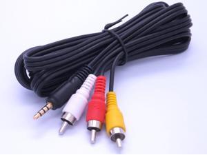 Audio / Video AV 3.5mm to 3-RCA 5ft Composite Cable for Canon Camcorders - by CyberTech® Audio / Video AV 3.5mm to 3-RCA 5ft Composite Cable for Canon Camcorders - by CyberTech®