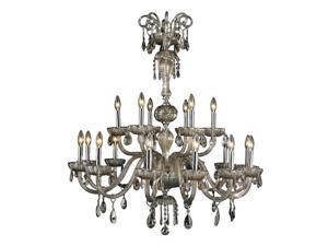 Carnivale Collection 18 light Chrome Finish and Golden Teak Crystal Chandelier Two 2 Tier Carnivale Collection 18 light Chrome Finish and Golden Teak Crystal Chandelier Two 2 Tier