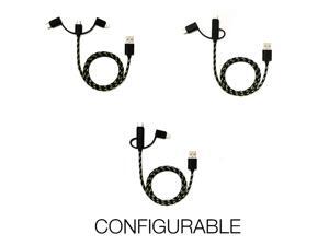 3-in-1 Cable (Apple Lightning-USB Type-C-microUSB) Hi Strength Braided Cable (1 Meter) (2 PCS) 3-in-1 Cable (Apple Lightning-USB Type-C-microUSB) Hi Strength Braided Cable (1 Meter) (2 PCS)