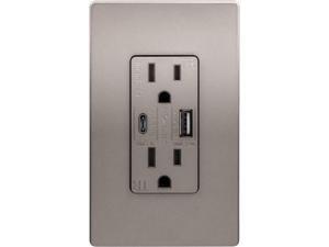TOPGREENER 5.8A Ultra High Speed USB Type-C/A Wall Outlet, 15A Tamper-Resistant Receptacles, Compatible with iPhone XS/MAX/XR/X, Samsung Galaxy S9/S8/S7, LG, HTC & more, UL Listed, TU21558AC, Nickel TOPGREENER 5.8A Ultra High Speed USB Type-C/A Wall Outlet, 15A Tamper-Resistant Receptacles, Compatible with iPhone XS/MAX/XR/X, Samsung Galaxy S9/S8/S7, LG, HTC & more, UL Listed, TU21558AC, Nickel