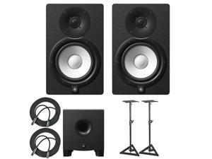 Yamaha HS7 100-Watt Series Monitor (Black, 2-Pack) Bundle with Yamaha HS8 Studio Subwoofer, Two Adjustable Stands and Two 25' XLR Cables Yamaha HS7 100-Watt Series Monitor (Black, 2-Pack) Bundle with Yamaha HS8 Studio Subwoofer, Two Adjustable Stands and Two 25' XLR Cables