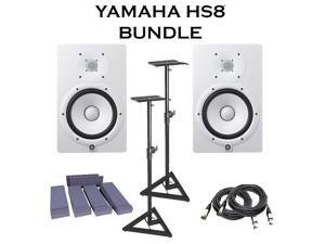 Yamaha HS8 White (Pair). W/ Monitors Stand (pair) + 2 XLR Cables + Monitor Pad Yamaha HS8 White (Pair). W/ Monitors Stand (pair) + 2 XLR Cables + Monitor Pad