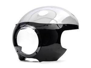 Krator Motorcycle 5-3/4" Headlight Fairing Screen Black & Clear Retro Cafe Racer Drag Krator Motorcycle 5-3/4" Headlight Fairing Screen Black & Clear Retro Cafe Racer Drag