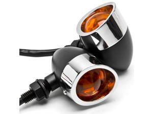 2pc Black / Chrome Motorcycle Turn Signals Lights For Harley Davidson Dyna Glide Low Rider 2pc Black / Chrome Motorcycle Turn Signals Lights For Harley Davidson Dyna Glide Low Rider