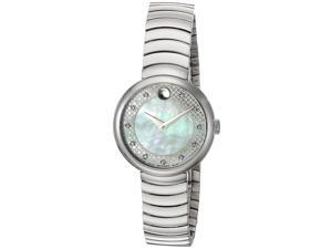 MOVADO WOMEN'S 28MM STEEL BRACELET & CASE SWISS QUARTZ MOP DIAL WATCH 0607044 MOVADO WOMEN'S 28MM STEEL BRACELET & CASE SWISS QUARTZ MOP DIAL WATCH 0607044