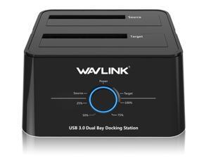 Wavlink USB 3.0 to SATA Dual Bay Hard drive Docking Station for 2.5" 3.5" SATA HDD/SSD Storage Dock 2x8TB Hard Drive Enclosure, 5Gbps Data Transfer, UASP, Offline Clone/Duplicator & One Button Backup Wavlink USB 3.0 to SATA Dual Bay Hard drive Docking Station for 2.5" 3.5" SATA HDD/SSD Storage Dock 2x8TB Hard Drive Enclosure, 5Gbps Data Transfer, UASP, Offline Clone/Duplicator & One Button Backup