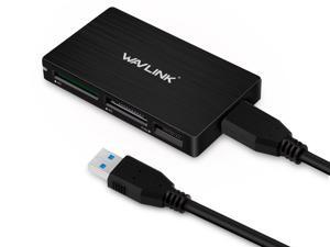 Wavlink Super Speed 4-Port USB 3.0 Card Reader for Compact Flash (CF) /SD /SDHC /SDXC /MS /TF /M2 Included 50cm Extension Cable for Macbook, Laptop, Desktop Wavlink Super Speed 4-Port USB 3.0 Card Reader for Compact Flash (CF) /SD /SDHC /SDXC /MS /TF /M2 Included 50cm Extension Cable for Macbook, Laptop, Desktop