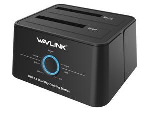 Wavlink USB 3.1 Dual Bay 12TB HDD/SSD Docking Station w/ 5Gbps USB-C Cable for All SATA 2.5" 3.5" Hard Disk Offline Clone + One Button Backup Multitask External Storage Enclosure - Duplicator Dock Wavlink USB 3.1 Dual Bay 12TB HDD/SSD Docking Station w/ 5Gbps USB-C Cable for All SATA 2.5" 3.5" Hard Disk Offline Clone + One Button Backup Multitask External Storage Enclosure - Duplicator Dock