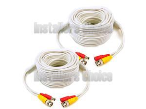 2 x 100ft Security Camera Cable CCTV Video Power Wire BNC RCA White Cord DVR white 2 x 100ft Security Camera Cable CCTV Video Power Wire BNC RCA White Cord DVR white