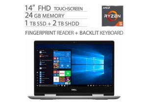 Dell Inspiron 14" 2 in 1 FHD Touchscreen Home and Business Laptop, Ryzen 5-3500U, 24GB RAM, 1TB SSD+2TB SSHD, 4 Cores up to 3.70 GHz, Vega 8 Graphics, USB-C, Backlit, Fingerprint, WebCam, Win 10 Dell Inspiron 14" 2 in 1 FHD Touchscreen Home and Business Laptop, Ryzen 5-3500U, 24GB RAM, 1TB SSD+2TB SSHD, 4 Cores up to 3.70 GHz, Vega 8 Graphics, USB-C, Backlit, Fingerprint, WebCam, Win 10