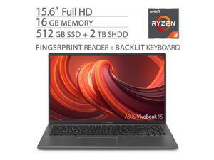 ASUS VivoBook 15.6" FHD NanoEdge Home and Business Laptop, AMD R3 3200U up to 3.50 GHz, 512GB SSD+2TB SSHD, 16GB DDR4 RAM, USB-C, FP Reader, Backlit, Keypad, 1920x1080, HDMI, Win 10 ASUS VivoBook 15.6" FHD NanoEdge Home and Business Laptop, AMD R3 3200U up to 3.50 GHz, 512GB SSD+2TB SSHD, 16GB DDR4 RAM, USB-C, FP Reader, Backlit, Keypad, 1920x1080, HDMI, Win 10