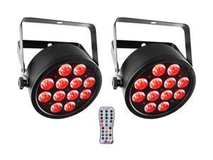 (2) Chauvet SlimPAR T12 BT Bluetooth RGBA Sound-Activated Par Wash Lights+Remote (2) Chauvet SlimPAR T12 BT Bluetooth RGBA Sound-Activated Par Wash Lights+Remote