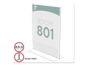 Stand-Up Double-Sided Sign Holder, Plastic, 8 1/2 X 11, Clear Stand-Up Double-Sided Sign Holder, Plastic, 8 1/2 X 11, Clear