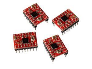 4pcs A4988 Stepper Motor Driver Module Red PCB with Heat Sink for CNC 3D Printer RepRap StepStick 4pcs A4988 Stepper Motor Driver Module Red PCB with Heat Sink for CNC 3D Printer RepRap StepStick