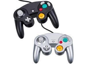 Lot Of 2 Gaming Joysticks Controllers Set For GameCube Black Silver Lot Of 2 Gaming Joysticks Controllers Set For GameCube Black Silver