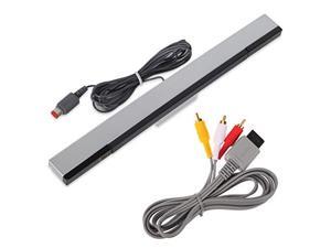 Wired Infrared IR Ray Motion Sensor Bar And AV Composite Cable Wii U And Wii Wired Infrared IR Ray Motion Sensor Bar And AV Composite Cable Wii U And Wii