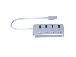YuanElectronic High-Speed USB Splitter 3.0, Four Ports, Notebook Desktop Computer Hub Adapter Independent Switch with Power Cable Extension Cable 30cm/60cm/120cm (Color : Silver, Size : 120CM) YuanElectronic High-Speed USB Splitter 3.0, Four Ports, Notebook Desktop Computer Hub Adapter Independent Switch with Power Cable Extension Cable 30cm/60cm/120cm (Color : Silver, Size : 120CM)