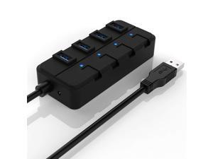 YuanElectronic High-Speed USB Splitter 3.0, Four Ports, Notebook Desktop Computer Hub Adapter Independent Switch with Power Cable Extension Cable 30cm/60cm/120cm (Color : Black, Size : 30CM) YuanElectronic High-Speed USB Splitter 3.0, Four Ports, Notebook Desktop Computer Hub Adapter Independent Switch with Power Cable Extension Cable 30cm/60cm/120cm (Color : Black, Size : 30CM)