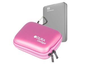 DURAGADGET Premium Quality Hard EVA 'Shell' HDD Case in Pink - Suitable for use with Western Digital Elements External Hard Drive - with Carabiner Clip DURAGADGET Premium Quality Hard EVA 'Shell' HDD Case in Pink - Suitable for use with Western Digital Elements External Hard Drive - with Carabiner Clip