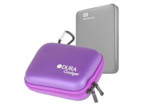 DURAGADGET Premium Quality Hard EVA 'Shell' HDD Case in Purple - Suitable for Use with Western Digital Elements External Hard Drive - with Carabiner Clip DURAGADGET Premium Quality Hard EVA 'Shell' HDD Case in Purple - Suitable for Use with Western Digital Elements External Hard Drive - with Carabiner Clip