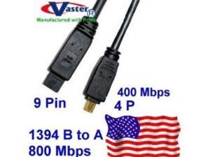 Fiwire DV Cable, IEEE 1394b 800 Mbps Firewire DV iLink Cable (9 Pin to 4 Pin) 10 Ft Fiwire DV Cable, IEEE 1394b 800 Mbps Firewire DV iLink Cable (9 Pin to 4 Pin) 10 Ft