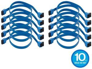 Monoprice 10 Pack 18in SATA 6Gbps Cable with Locking Latch (90 Degree to 180 Degree) - Blue Monoprice 10 Pack 18in SATA 6Gbps Cable with Locking Latch (90 Degree to 180 Degree) - Blue