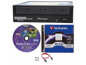Pioneer 16x BDR-211UBK Internal Ultra HD 4K Blu-ray BDXL Burner in Retail Box, Bundle with 50GB Verbatim M-Disc BD-R DL, Cyberlink Burning Software and Cable Accessories Pioneer 16x BDR-211UBK Internal Ultra HD 4K Blu-ray BDXL Burner in Retail Box, Bundle with 50GB Verbatim M-Disc BD-R DL, Cyberlink Burning Software and Cable Accessories