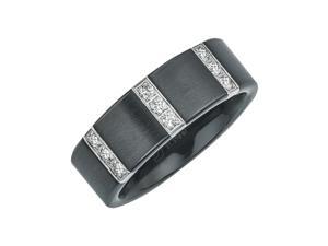 Mens Diamond Wedding Band in Satin Black Ceramic (0.25 carats, H-I I3) Mens Diamond Wedding Band in Satin Black Ceramic (0.25 carats, H-I I3)