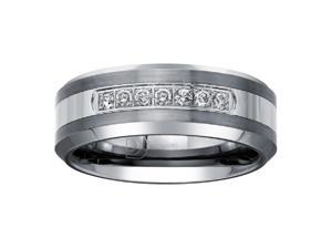 Mens 1/5ct Diamond Wedding Band in Tungsten Carbide Mens 1/5ct Diamond Wedding Band in Tungsten Carbide