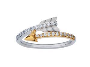 Diamond Arrow Ring in 10Kt Yellow Gold and Sterling Silver Diamond Arrow Ring in 10Kt Yellow Gold and Sterling Silver