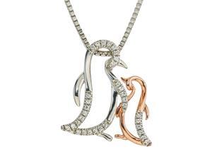 Diamond Penguin Mom & Child Necklace Diamond Penguin Mom & Child Necklace