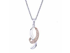 Diamond Accent Pendant in 10k Rose plated Sterling Silver (0.05 carats, H-I I2) Diamond Accent Pendant in 10k Rose plated Sterling Silver (0.05 carats, H-I I2)