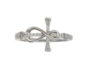 Diamond Infinity Cross Ring in 10Kt White Gold Diamond Infinity Cross Ring in 10Kt White Gold