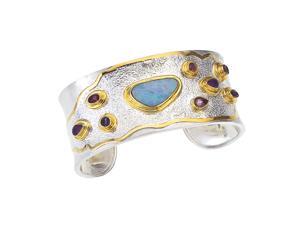 Michou Silver & Gold Vermeil Opal and Gemstone Cuff Michou Silver & Gold Vermeil Opal and Gemstone Cuff