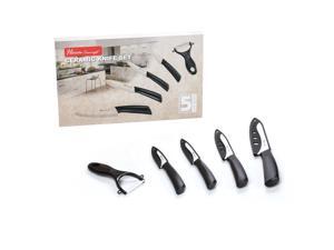 Ceramic Knife Set -9PCS Set, Heim Concept 4 Cutlery Kitchen Knives with Sheaths and Ceramic Peeler, with Gift Box Ceramic Knife Set -9PCS Set, Heim Concept 4 Cutlery Kitchen Knives with Sheaths and Ceramic Peeler, with Gift Box