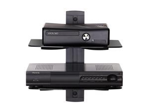 Fitueyes 2-tires Component Wall Mount Black Av Shelf with Tempered Glass for Dvd/cable Boxes/xbox One/ps4/tv Component Fitueyes 2-tires Component Wall Mount Black Av Shelf with Tempered Glass for Dvd/cable Boxes/xbox One/ps4/tv Component