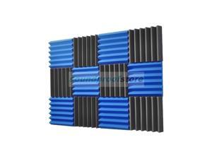 Soundproof Store, 2x12x12-12PK Acoustic Wedge Soundproofing Studio Foam, BLUE/CHARCOAL Soundproof Store, 2x12x12-12PK Acoustic Wedge Soundproofing Studio Foam, BLUE/CHARCOAL