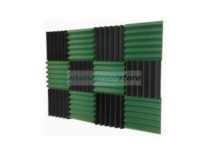 2x12x12-12PK DARK GREEN/CHARCOAL Acoustic Wedge Soundproofing Studio Foam 2x12x12-12PK DARK GREEN/CHARCOAL Acoustic Wedge Soundproofing Studio Foam