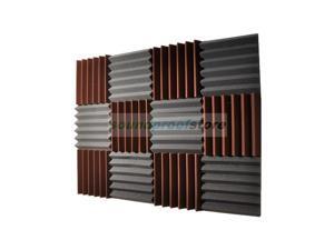 2x12x12-12PK BROWN/CHARCOAL Acoustic Wedge Soundproofing Studio Foam 2x12x12-12PK BROWN/CHARCOAL Acoustic Wedge Soundproofing Studio Foam