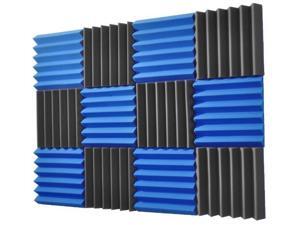2x12x12-12PK BLUE/CHARCOAL Acoustic Wedge Soundproofing Studio Foam 2x12x12-12PK BLUE/CHARCOAL Acoustic Wedge Soundproofing Studio Foam